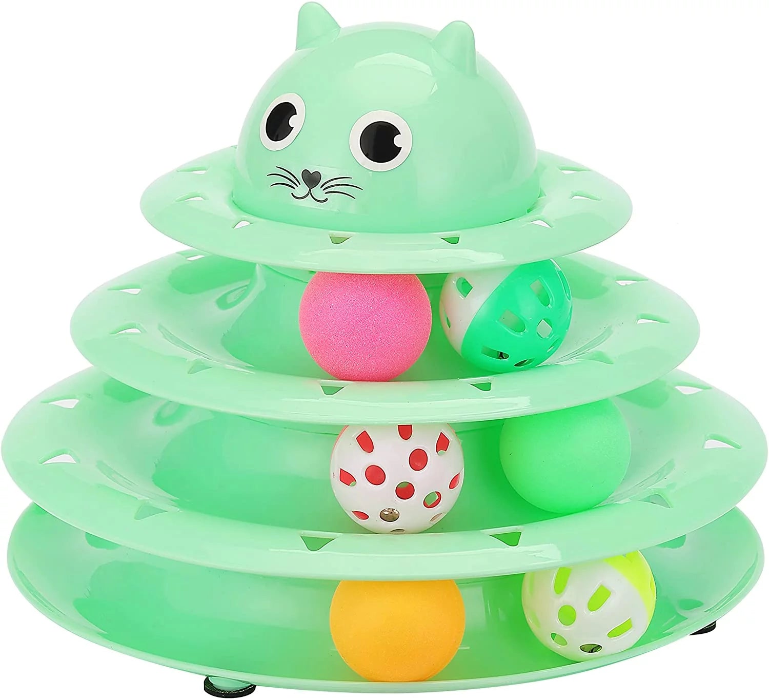 Cat Toy Roller, 3-Level with Six Colorful Balls, Kitten Toys for Indoor Cats