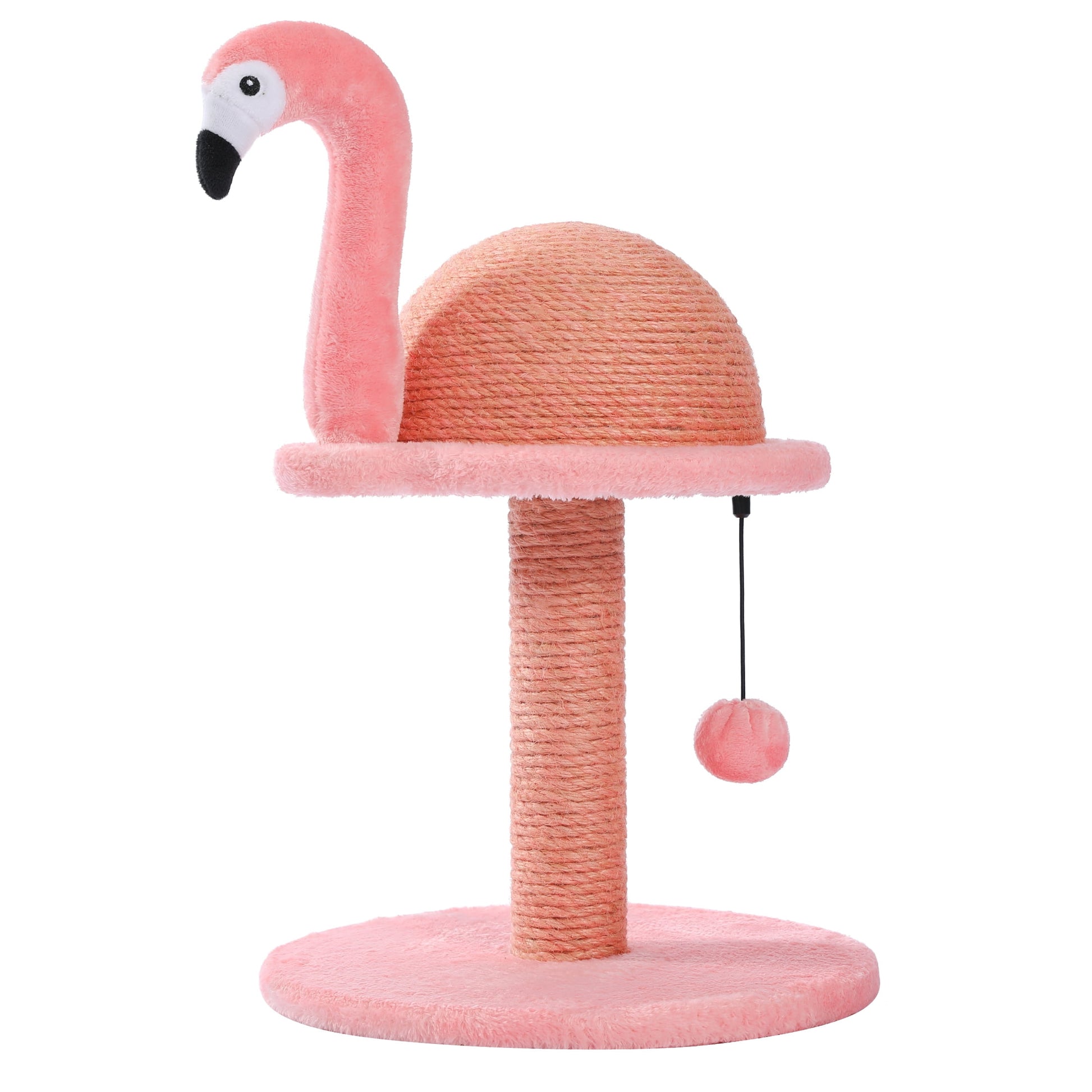 Cat Scratching Post Flamingo Sisal Claw Scratcher Post for Small Cat, Pink