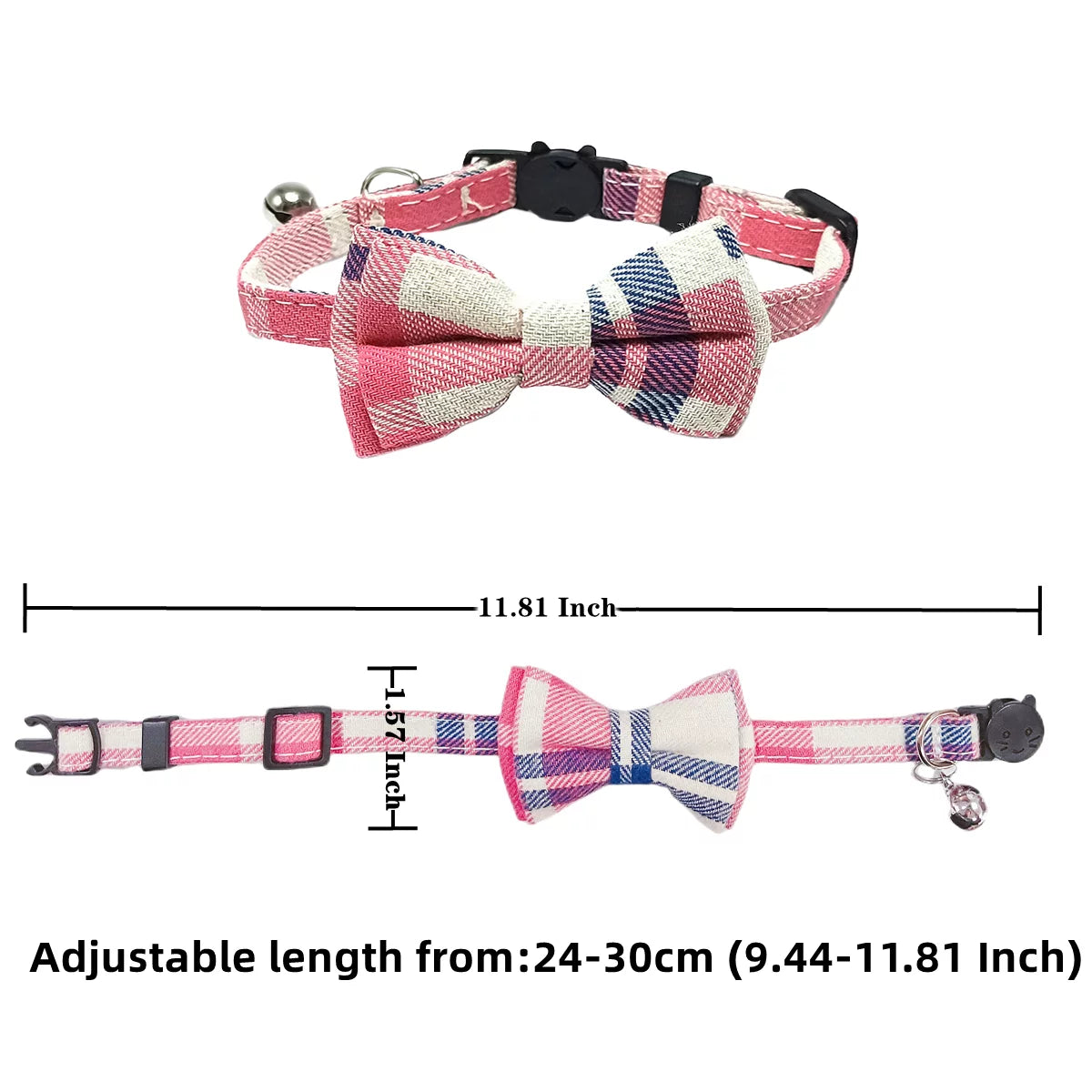 Cat Collar Kitten Collars with Bell and Bow Tie Breakaway Adjustable Safety Cat Collar