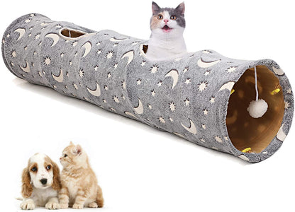 Cat Tunnel Tube with Plush Ball Toys 