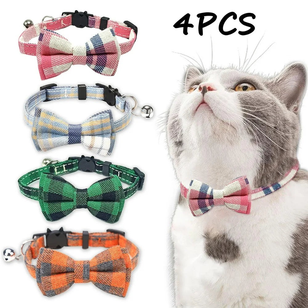 Cat Collar/Kitten Collars with Bell and Bow Tie, Adjustable