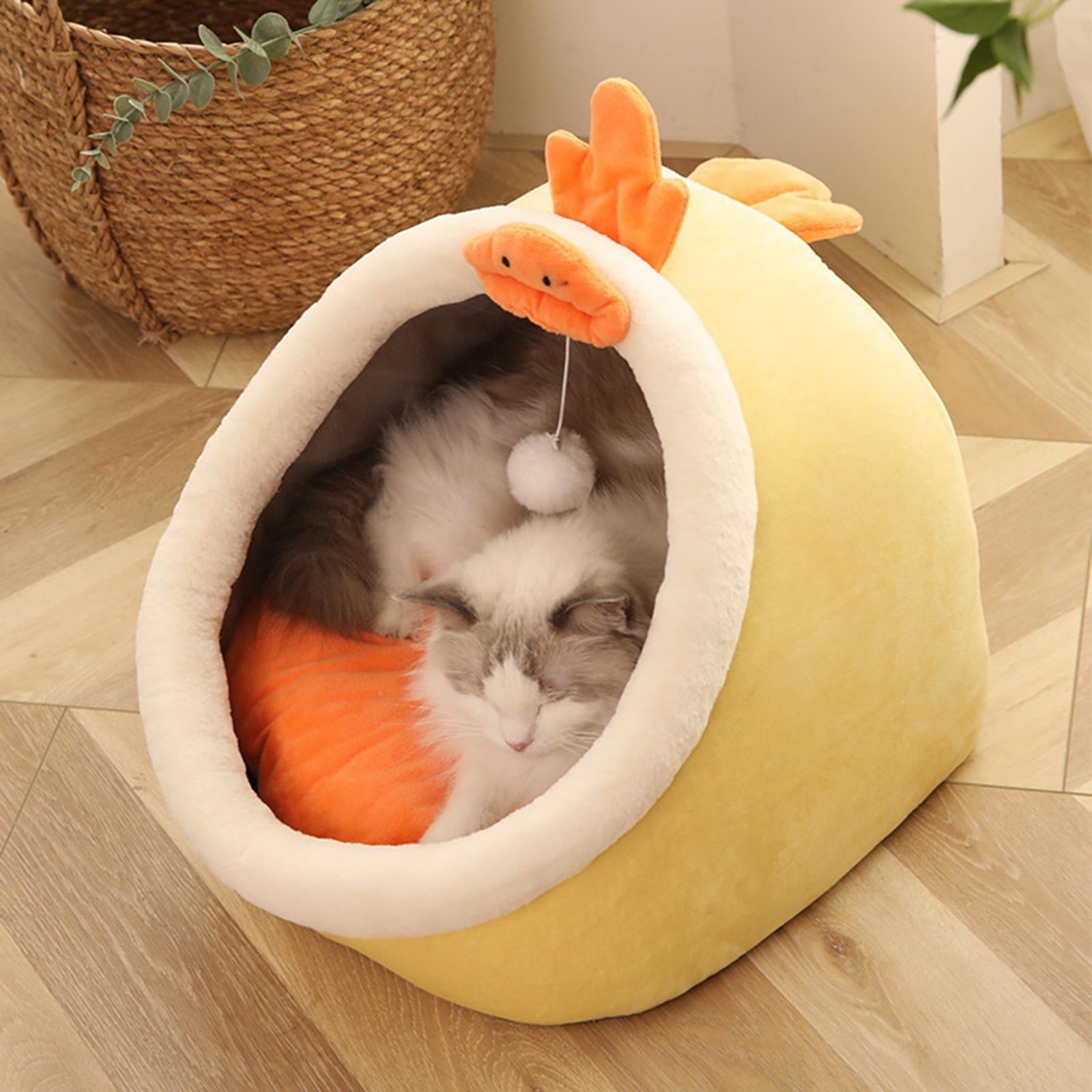 Cat Bed House Tent Cave with Removable Washable Cushion