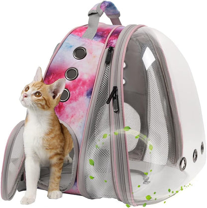 Cat Travel Backpack with Fan, Fit up to 20 Lbs, Space Capsule Astronaut, Clear Bubble Window Pet Backpack for Cats