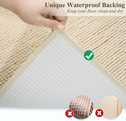 Cat Litter Trapping Mat, 31"× 20" Waterproof Back, Super Soft for Cat Paws, Machine Washable