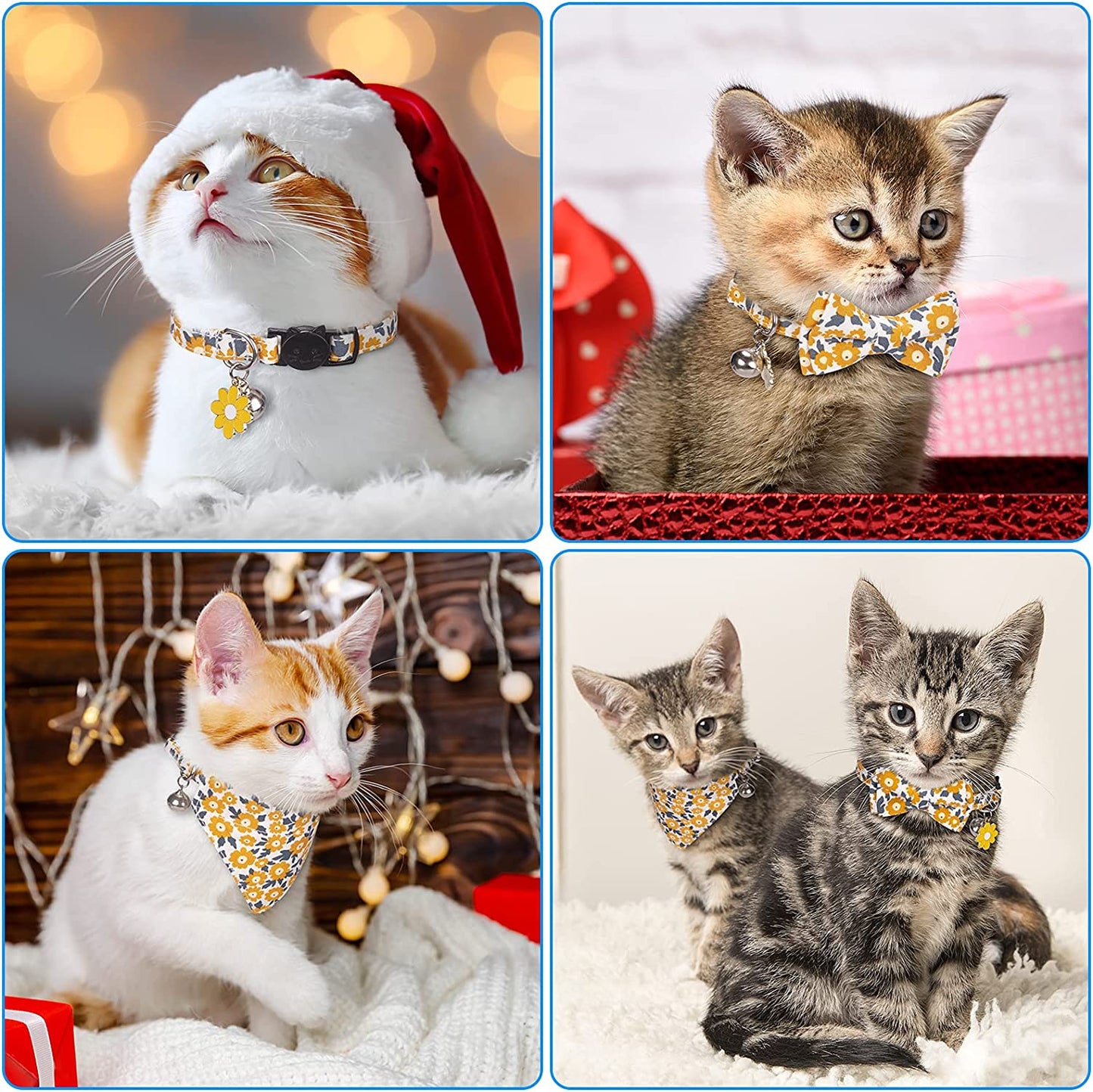 Cat Collars, Kitten Collar, Breakaway Cat Collar, Cat Collar with Bandana, Cat Collar with Bow Tie