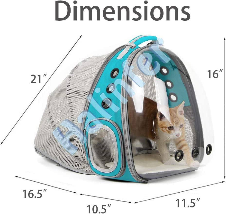 Cat Travel Backpack with Fan, Fit up to 20 Lbs, Space Capsule Astronaut, Clear Bubble Window Pet Backpack for Cats