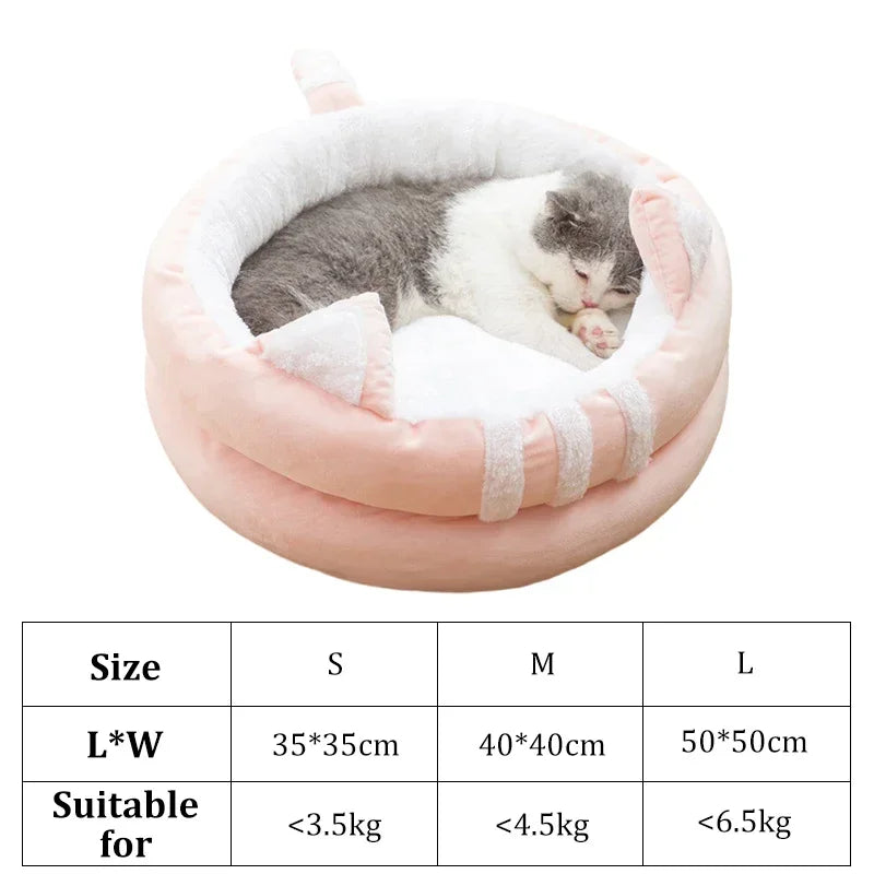 Cat Bed, Deep Sleep Mat Basket for Cat , Cozy , Indoor, Winter Warm 