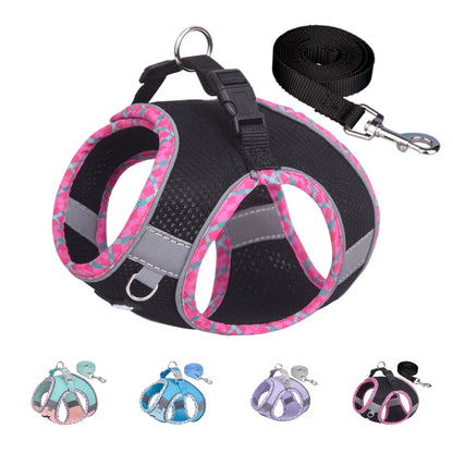 No Pull Cat Harness with a Leash, Quick-Release Buckle, Reflective Outdoor Pet Vest for House Cats 