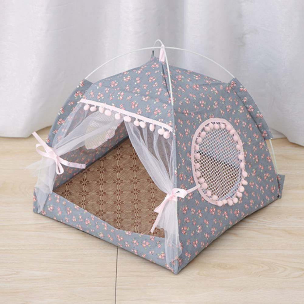 Pet Tent Cave Beds for Cat, Portable Folding Kitten Tent Bed 