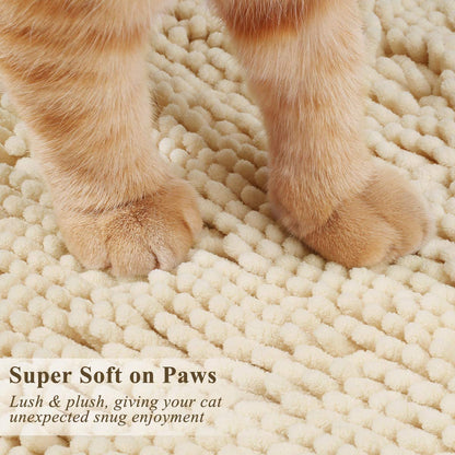 Cat Litter Trapping Mat, 31"× 20" Waterproof Back, Super Soft for Cat Paws, Machine Washable