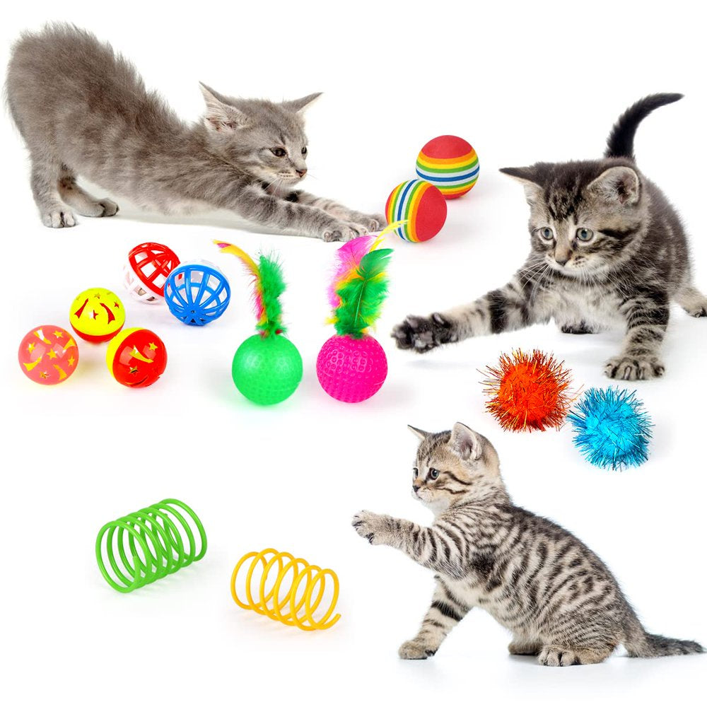 32 PCS Cat Toys Kitten Toys, Variety Catnip Toys with Rainbow Tunnel, Interactive 