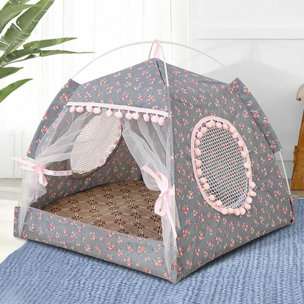 Pet Tent Cave Beds for Cat, Portable Folding Kitten Tent Bed 