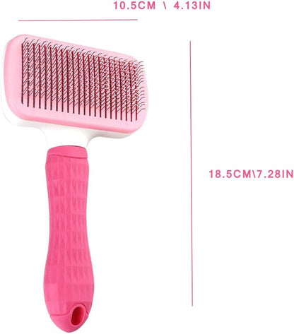 Self Cleaning Pet Brush for Cat, Grooming Brush with Long and Soft Hair