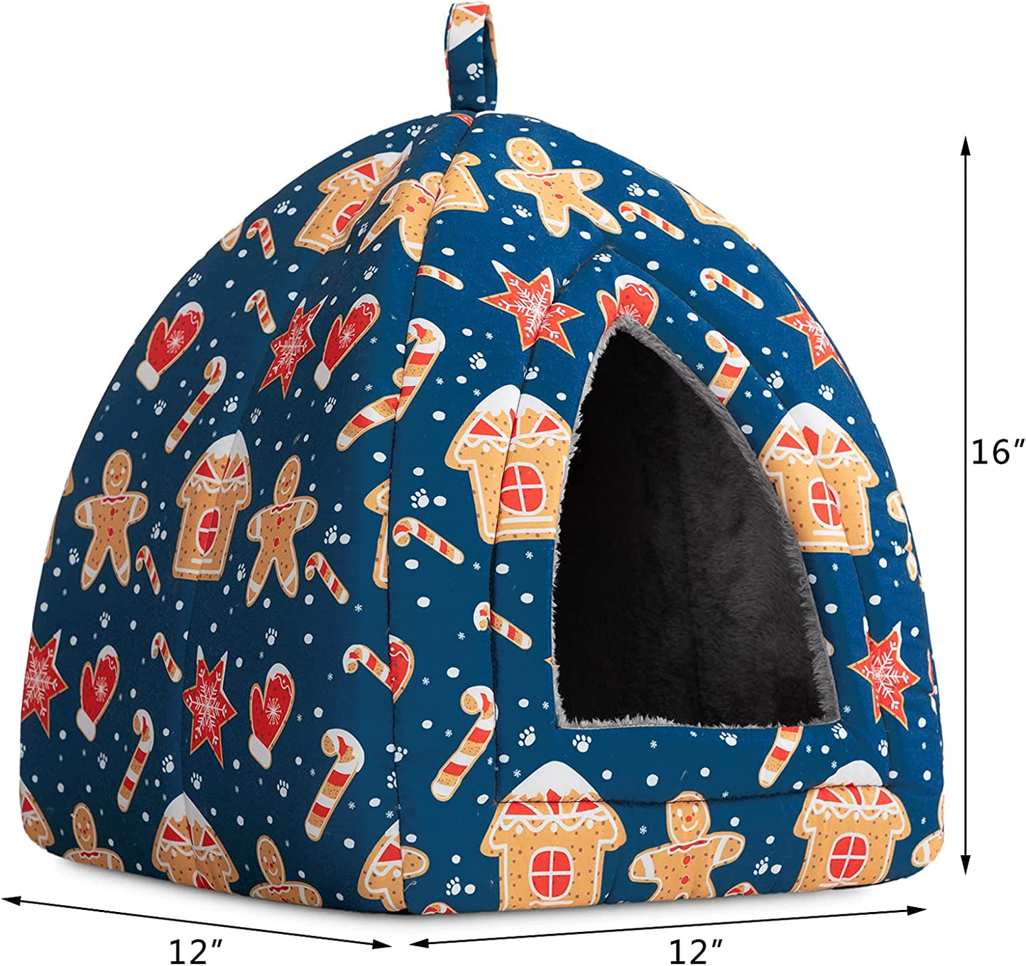 Self-Warming 2 in 1 Foldable Comfortable Triangle Cat Bed Tent House