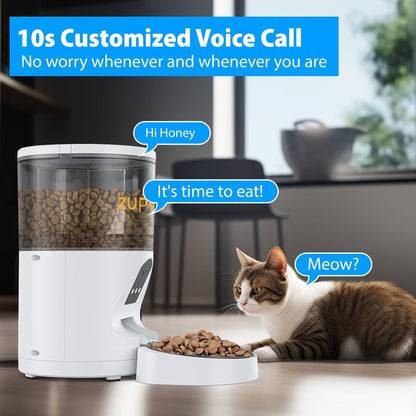 6L Automatic Cat Feeder with Camera Timed Pet Feeder 1080P HD Video with Night Vision 2.4G Wifi Cat Food Dispenser with APP Remote Control for Cat & Dog