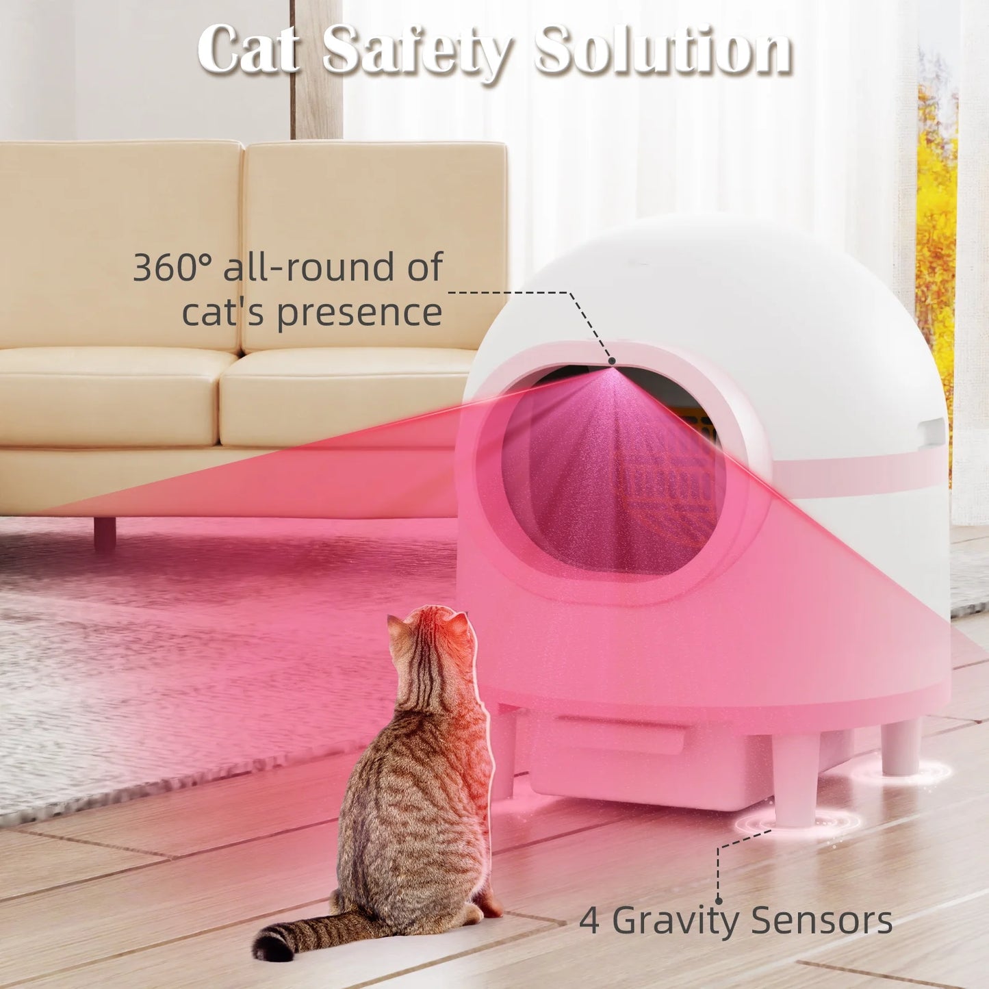 Self Cleaning Cat Litter Box, APP Control Automatic Cat Litter Box for Multiple Cats