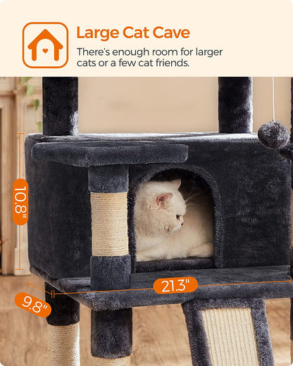 Cat Tree, Large Cat Tower, Cat Condo with Scratching Posts, 