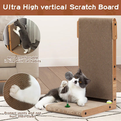 Chariyah L-Shaped Cat Scratching Post with Spring Toy