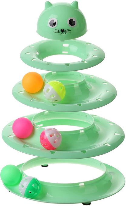 Cat Toy Roller, 3-Level with Six Colorful Balls, Kitten Toys for Indoor Cats