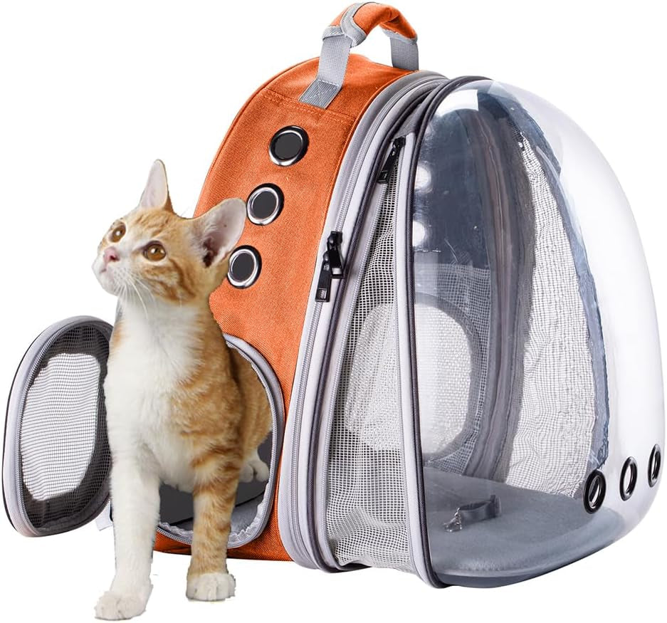 Cat Travel Backpack with Fan, Fit up to 20 Lbs, Space Capsule Astronaut, Clear Bubble Window Pet Backpack for Cats