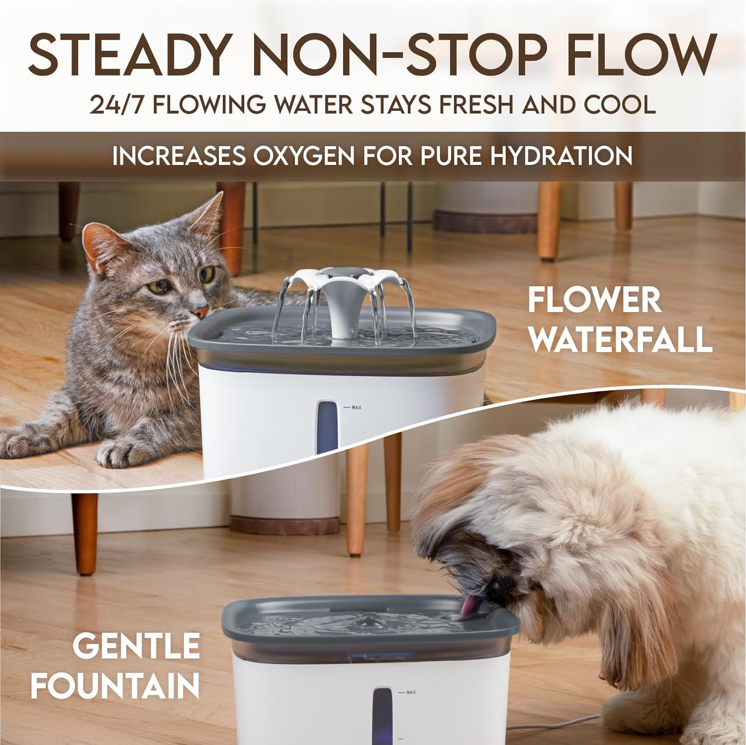 95Oz/2.8L Pet Fountain, Automatic Cat Water Fountain with Replacement Filters