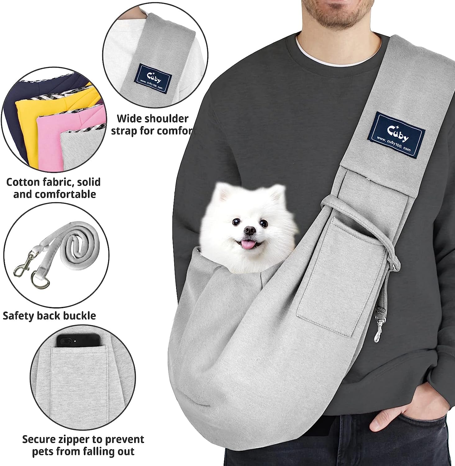 Cat Sling Carrier - Hands Free Reversible Pet Papoose Bag - Soft Pouch and Tote Design - Suitable for Puppy, Small Cats Outdoor 