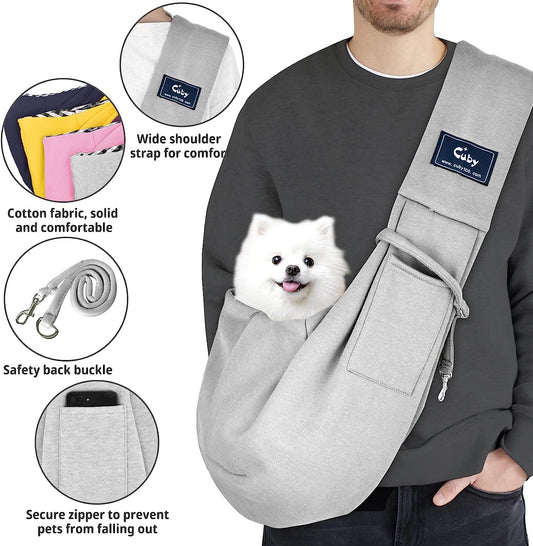 Cat Sling Carrier - Hands Free Reversible Pet Papoose Bag - Soft Pouch and Tote Design - Suitable for Puppy, Small Cats Outdoor 