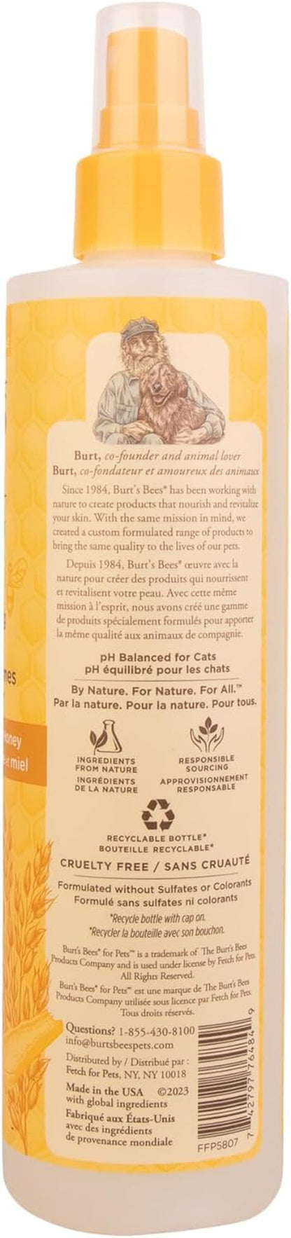 Cat Natural Dander Reducing Spray with Soothing Colloidal Oat Flour & Aloe Vera | Cruelty Free, Sulfate & Paraben Free, Ph Balanced for Cats - Made in USA, 10 Oz Bottle