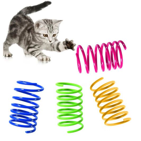 4Pcs Cat Toys, Creative Plastic Flexible Cat Coil Toy 