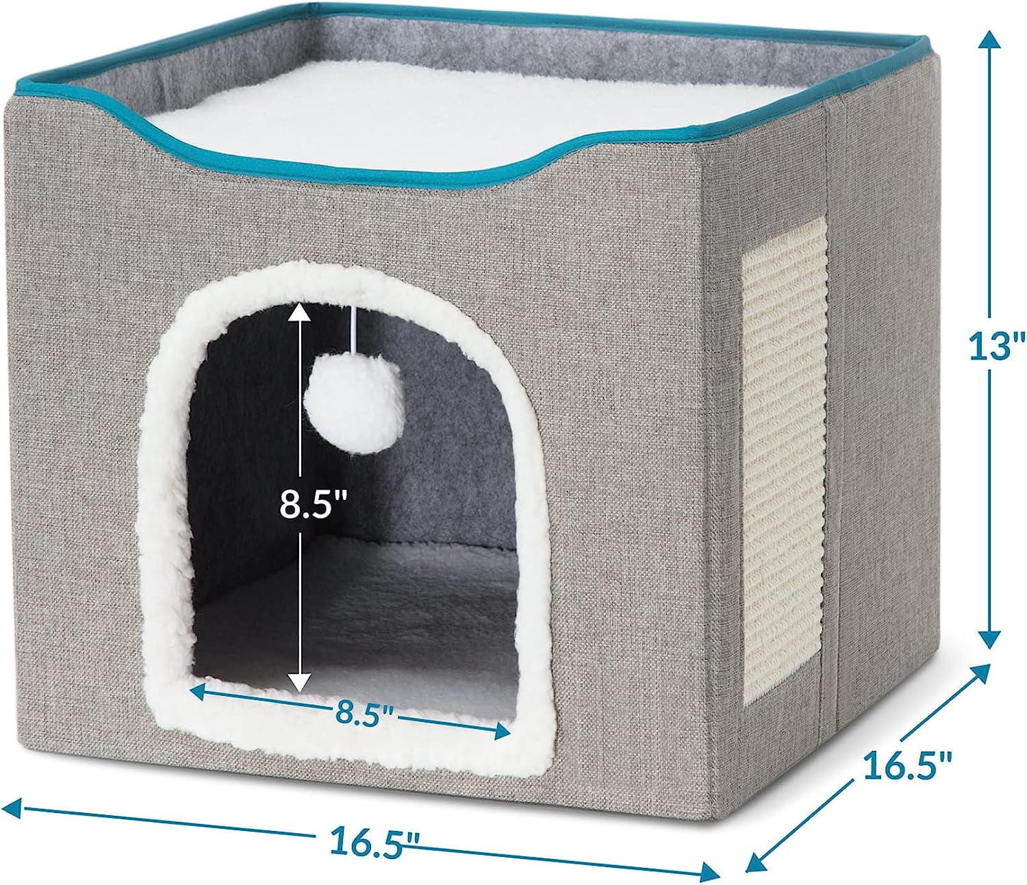 Cat Beds for Indoor Cats,  Large Cat Cave, Cat House with 2 Cushion