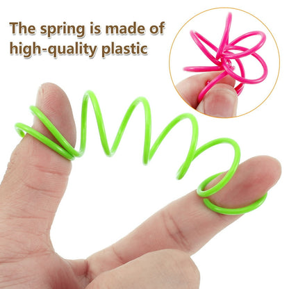 Colorful Springs Cat Toy, 16Pcs Cat Coil Toy, Durable Plastic , Bouncing and Training Fun 