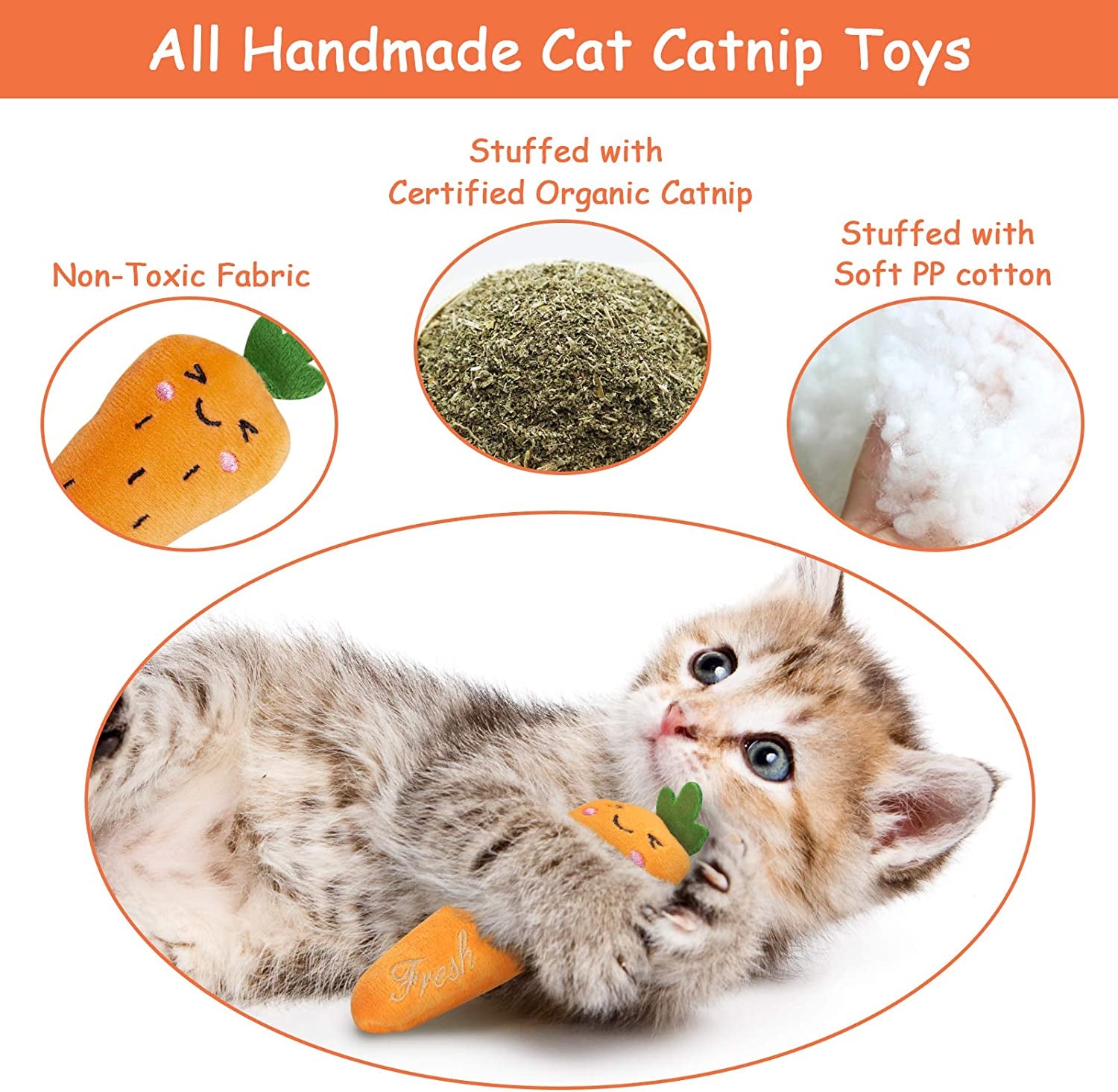 Catnip Toys for Cats, Cat Toys for Indoor Cats, Interactive Cat Toy, Cat Chew Toy, Cat Pillow Toys