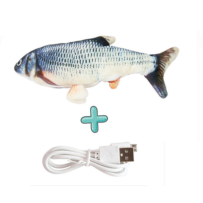 Interactive Electric Floppy Fish Cat Toy, USB Charger