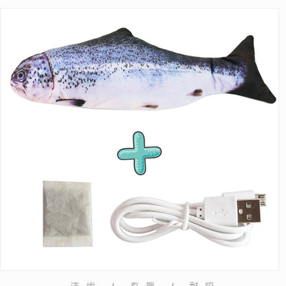 Interactive Electric Floppy Fish Cat Toy, USB Charger