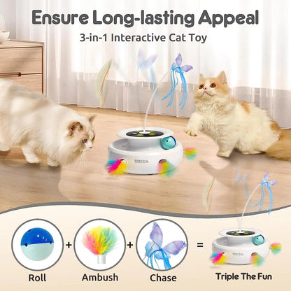 3-In-1 Interactive Cat Toys for Indoor Cats 