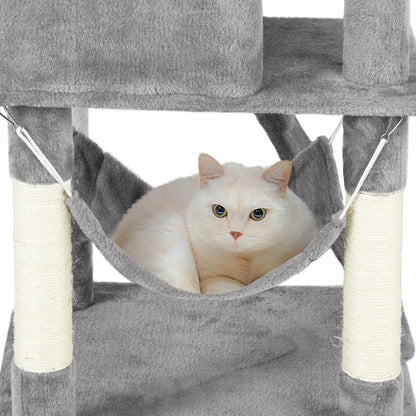 Cat Tree Tower Kitten Condo Scratching Post with Hammock Tunnel 51In