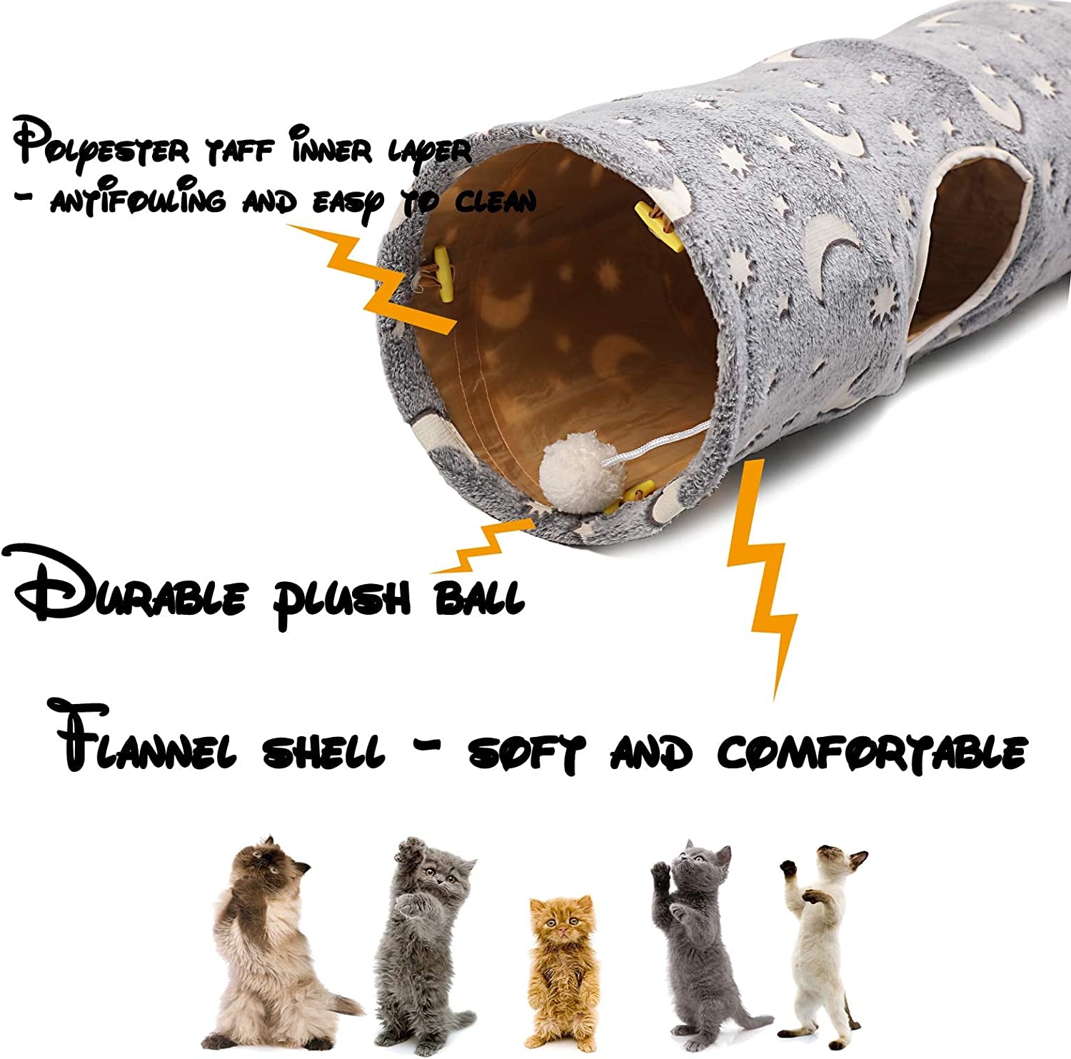 Cat Tunnel Tube with Plush Ball Toys 