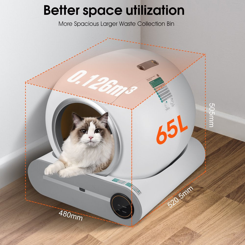 Self Cleaning Litter Box, Automatic Cat Litter Box with App Control Support, Integrated Safety Protection