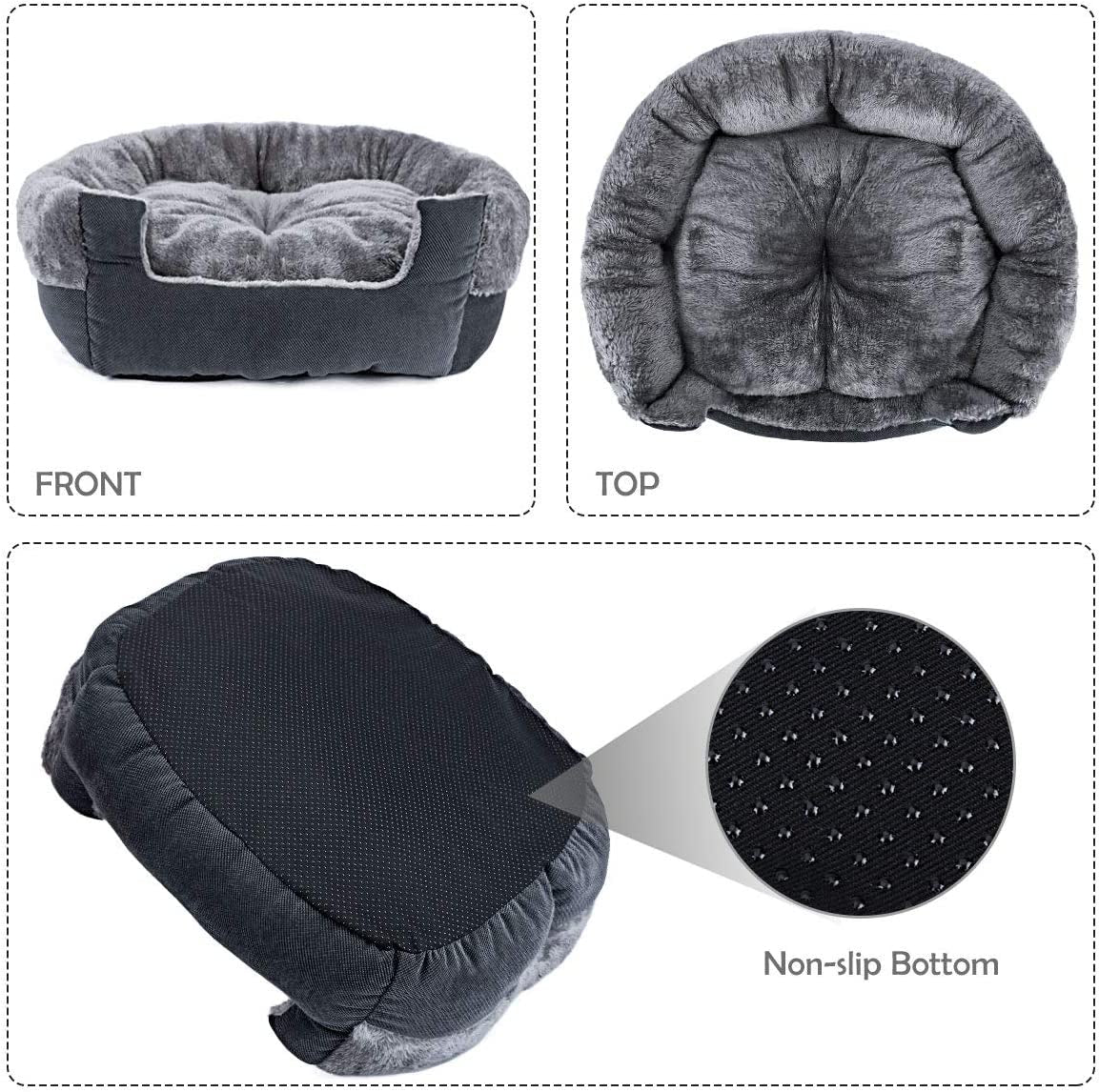 Faux Wool Microsuede Pet Bed, 20 X 20 X 7 In, Ideal for Indoor Cats 