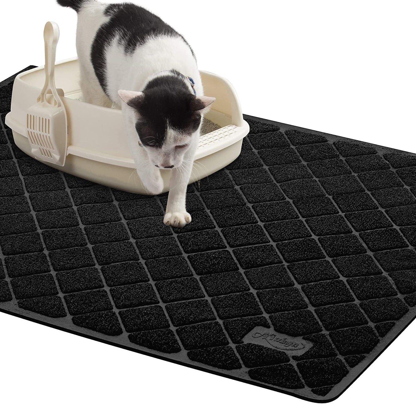 Premium Cat Litter Mat, Litter Box Mat with Non-Slip and Waterproof Backing, Litter Trapping Mat Soft on Kitty Paws and Easy to Clean, Cat Mat Traps Litter from Box