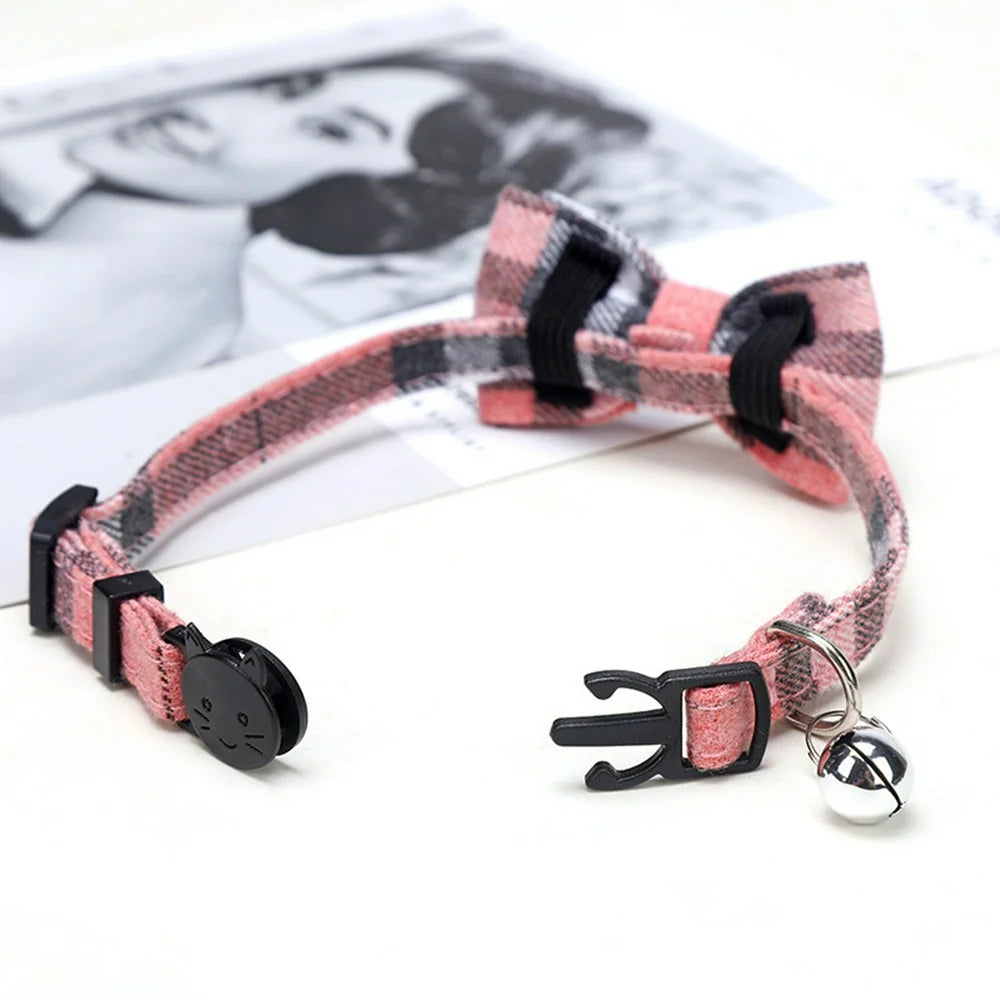 Cat Collar/Kitten Collars with Bell and Bow Tie, Adjustable