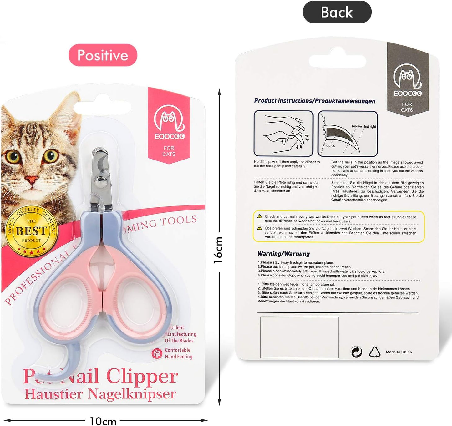 Cat Nail Clippers with Safety Lock and Sturdy Non Slip Handles - Professional Grooming Tool for Large and Small Animals