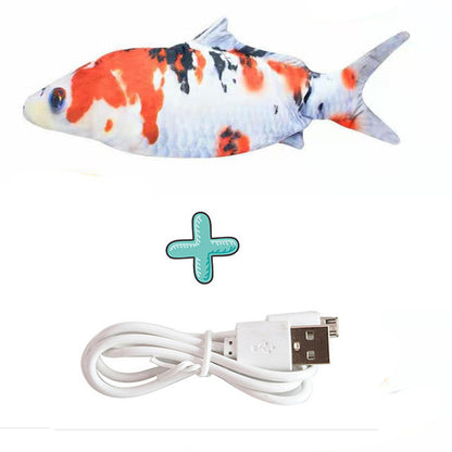 Interactive Electric Floppy Fish Cat Toy, USB Charger