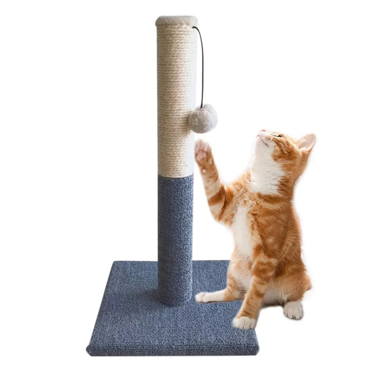 20" Cat Scratching Post, Cat Scratcher Pole Tower with Sisal Toy Board Pad for Indoor Cats