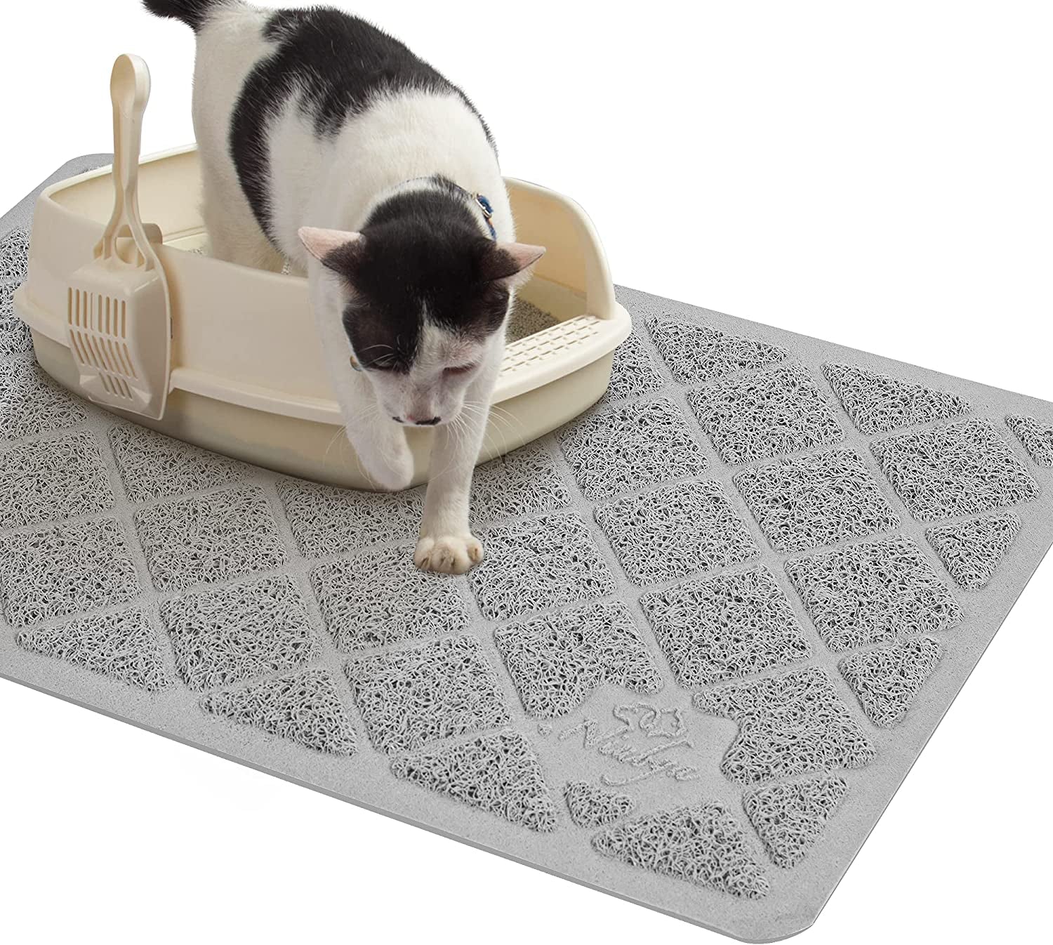 Premium Cat Litter Mat, Litter Box Mat with Non-Slip and Waterproof Backing, Litter Trapping Mat Soft on Kitty Paws and Easy to Clean, Cat Mat Traps Litter from Box