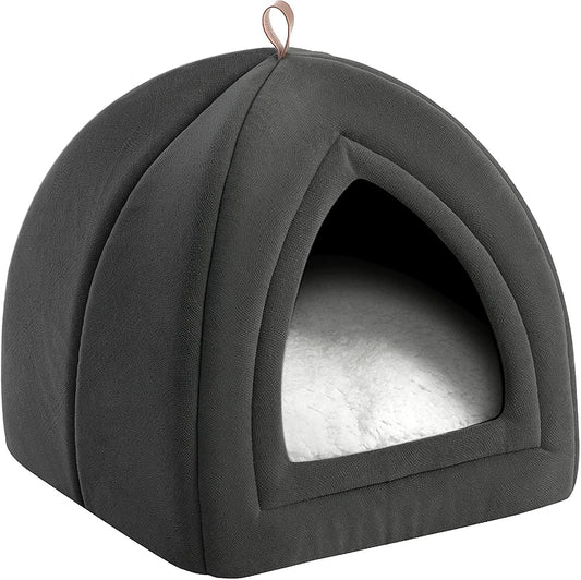 Cat Beds for Indoor Cats - Tent with Removable Washable Cushioned Pillow