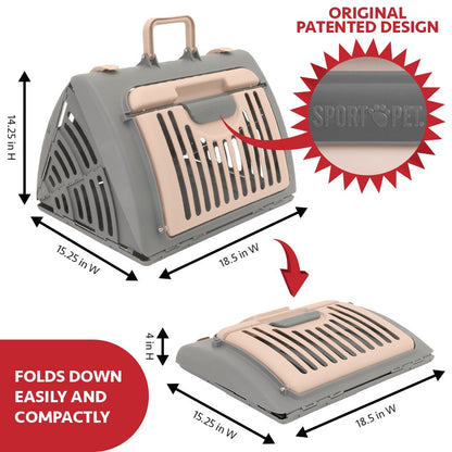 Designs, Cat Carriers, Foldable Plastic Travel Pet Carrier, for Cats 5-25 Lb., 1 Piece