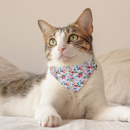 Cat Collar Bandana, Cat Collars for Girl Cats, Breakaway Cat Collar, Kitten Collar, Cat Collar with Bow Tie, Kitten Collar with Bell