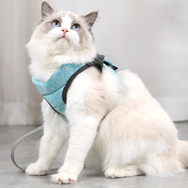 Adjustable Cat Harness Leash Set, Breathable for Cats Outdoor Walking