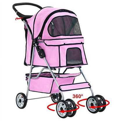 Pet Stroller, 3 Wheels, Travel Folding Carrier T13